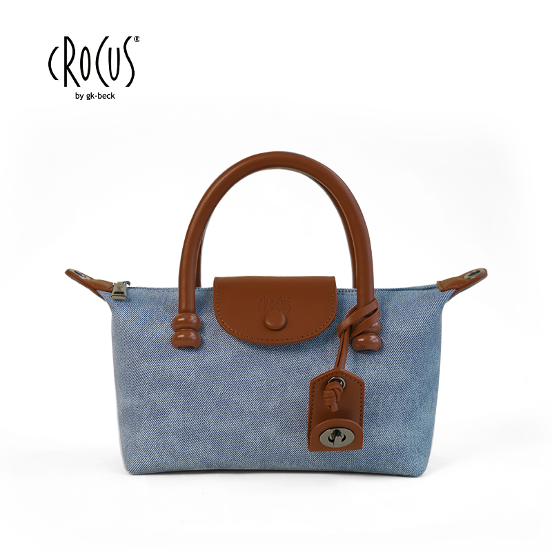 Crocus Denim Parisian Denim Grain Handbag